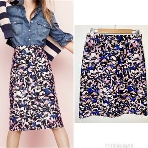 J. Crew Hibiscus Floral A-Line Skirt